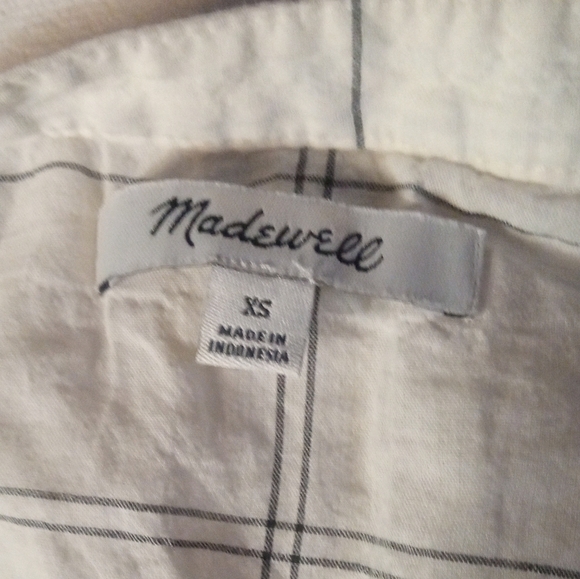 Madewell Lakeline Popover Shirts in Lakeline Jacquard Windowpane Cotton Size XS - Picture 9 of 10